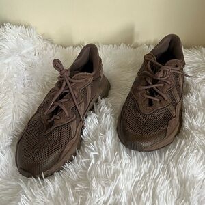 Brown Adidas Ozweegos with Breathable Knit Upper
